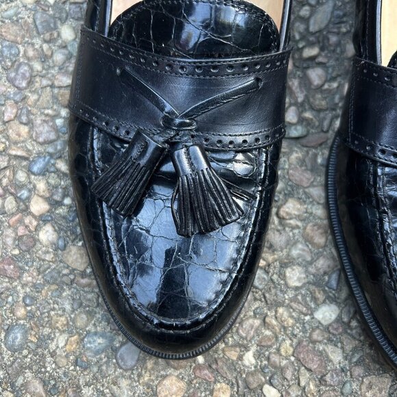 Johnston & Murphy Cellini Italian Black Dress Tassel Dress Shoes Size 9 M main image 5